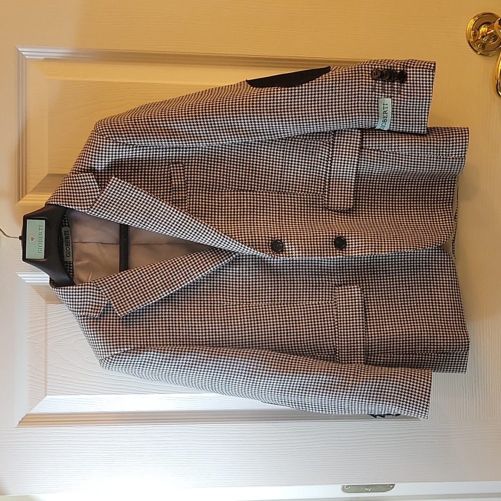 Gioberti Boy's Lightweight Houndstooth Blazer Jacket size 10 only worn one time